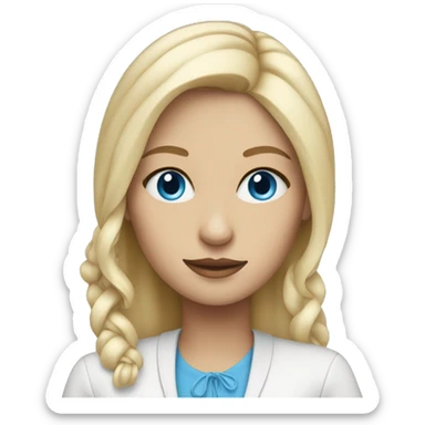 blonde girl in stylish outfit with blue eyes sticker