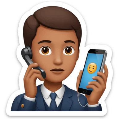 interacting with phone sticker