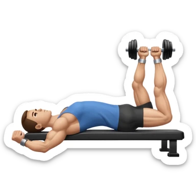 
Dumbbell press level with movement while lying down sticker