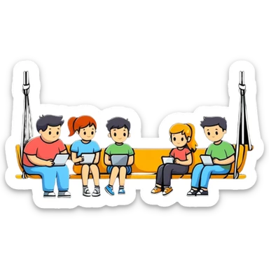 group of friends hanging out sticker