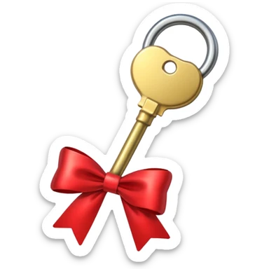 keys with a red bow sticker