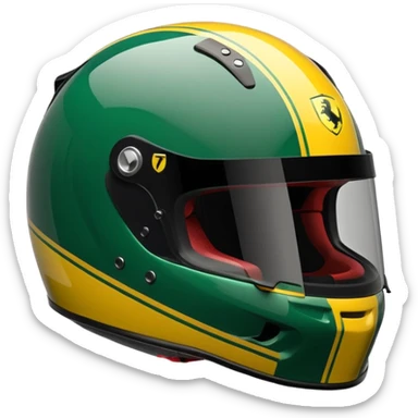 green and yellow ferrari f1 bell hp777 helmet sticker
