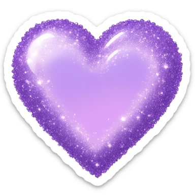Lilac sparkle heart emoji sticker