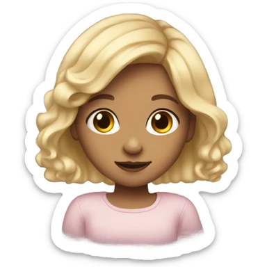 cute drawing girl with blond hair sticker