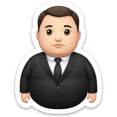 photorealistic fat official in black suit sticker