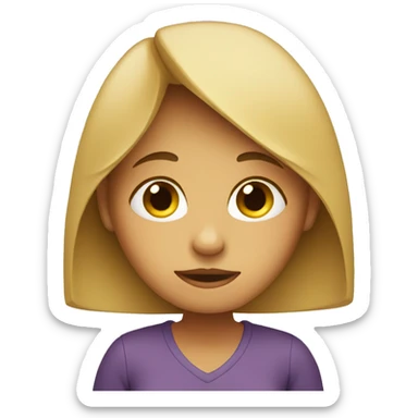 a girl hiding her face sticker