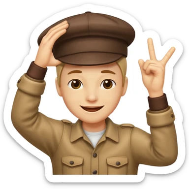 Please can you make a smirking face with dabbing arma sticker