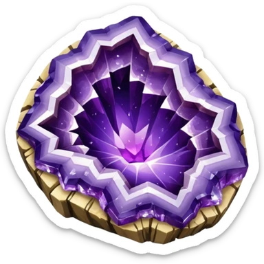 Natural purple shiny crystal geode sticker