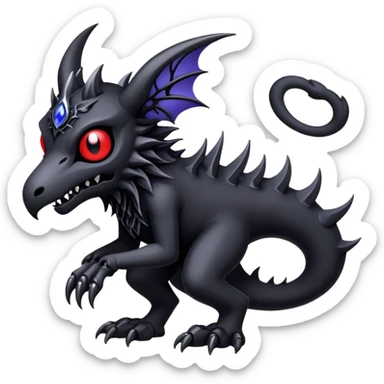 Gothic badass cool complex aesthetic-scenery-Fakémon-creature (full body) sticker