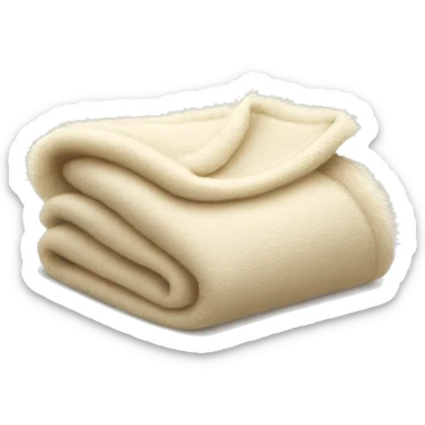 Folded fuzzy cream blanket sticker
