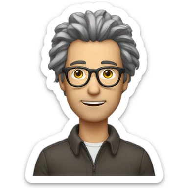 Mann mit Brille bart und dünnen leicht lockigen Haaren sticker