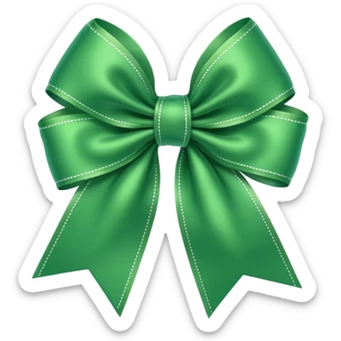 simple green bow ribbon sticker