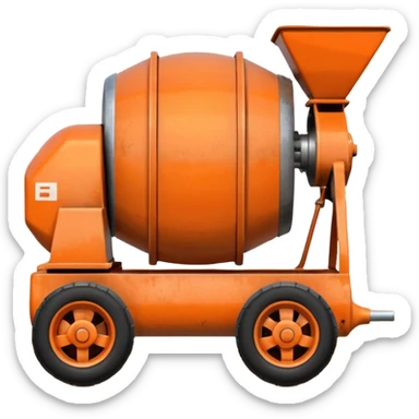 small orange concrete mixer sticker
