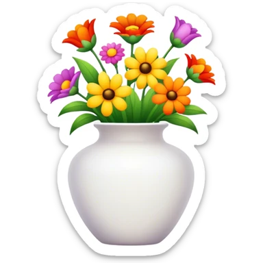 white flower vase sticker