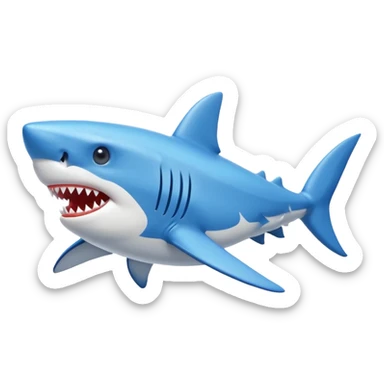 Un tiburón con zapatillas nike azul sticker