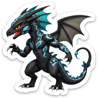 Meloetta-Venom-Stitch-Zekrom-Salandit-fusion, full body, tribal markings  sticker