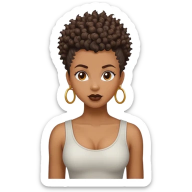 black curly mohawk hair woman sticker
