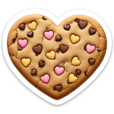 heart shaped chocolate chip cookie sticker