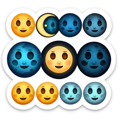 phases of the moon sticker
