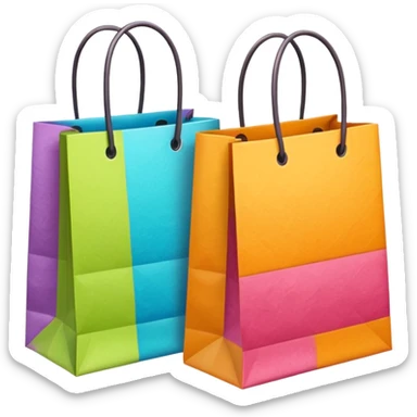 2 beautiful shopping bag with details sticker