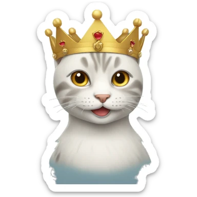 Cat with crown sticker