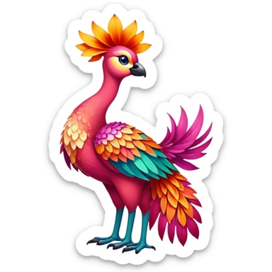 Colorful exotic tropical floral Falvie-Fionbri, full body sticker