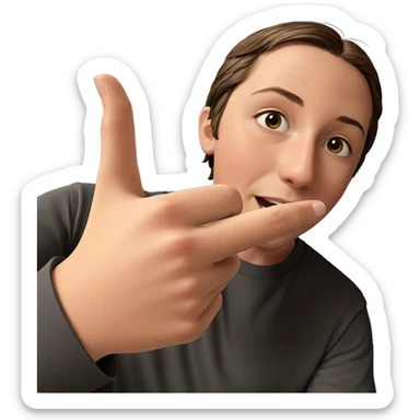 brown haired boy indoors sticker