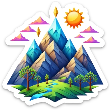 "Generate an inspiring emoji for spiritual growth. Upward arrows, growing plants, ascending light, mountain peaks, or transformation symbols. No human figures - focus on growth, progress, and spiritual elevation through abstract shapes." sticker