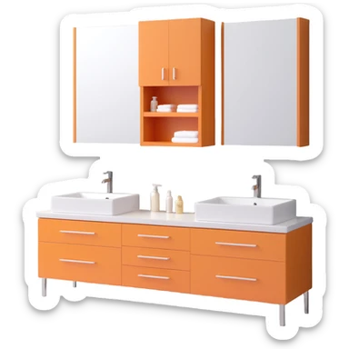bathroom vanity with double sinks clean and simple sticker
