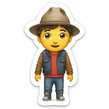 niño con gorrito y pulgar arriba sticker