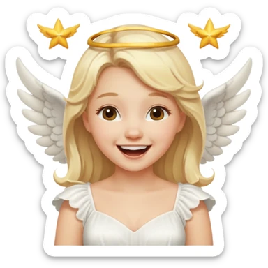 cute angel girl laughing sticker