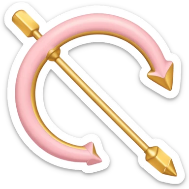 Cupid's bow in soft pink, beige and yellow pastel colors sticker