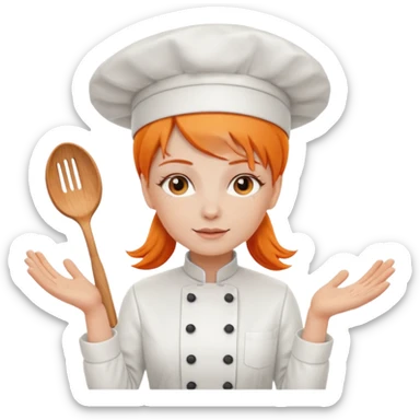 Una chef, pelinaranja de pelo lacio sticker