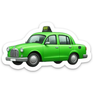 green modern taxi car sticker