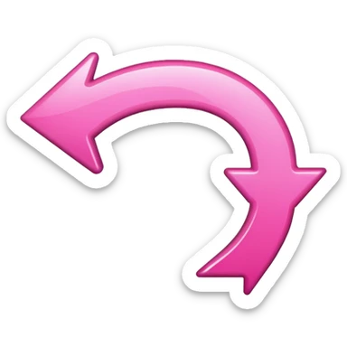 Pink go back u shape arrow  sticker