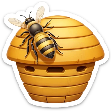 bee on hive sticker