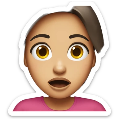 Shocked brunette girl sticker