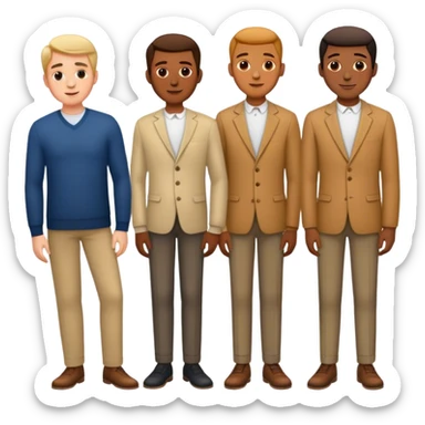 family of three men all same height sticker