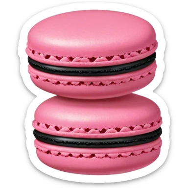 black and pink macaron sticker