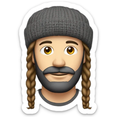 homme 35 barbe avec béret et écouteur sans fil   sticker