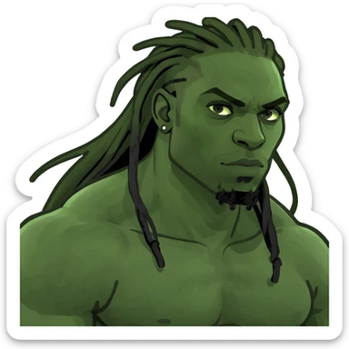 Dark skin man with muscles and dreads sticker