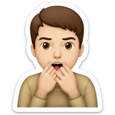 Biting nails. sticker