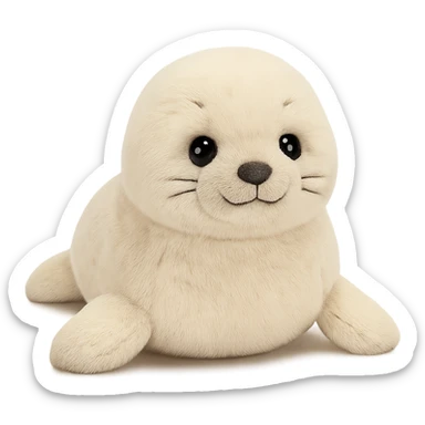 cute baby seal jellycat plushie sticker