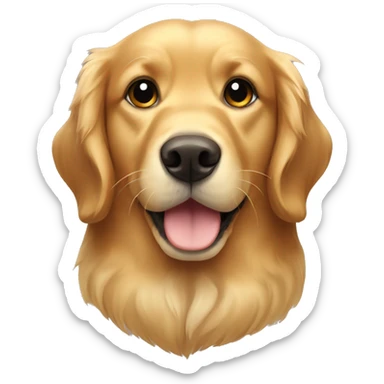 golden retriever with brown bow sticker