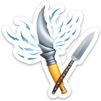 tornado with knives flying out of it sticker