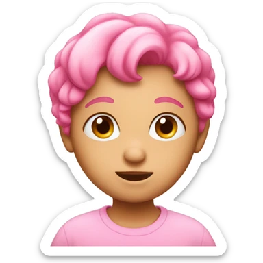 Cute pink emoji sticker