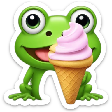 frog with ice cream sticker