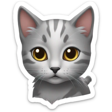 Katarina and gray kitten sticker