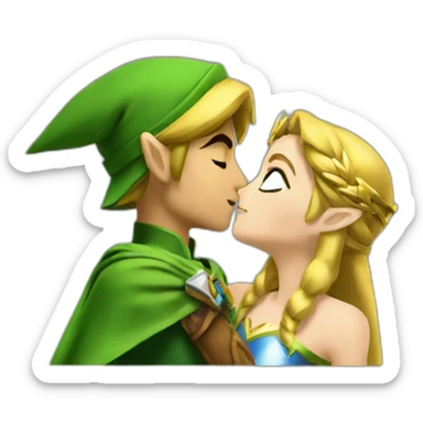 Link kiss zelda sticker