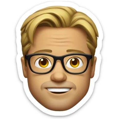 Brad Pitt with glasses sticker